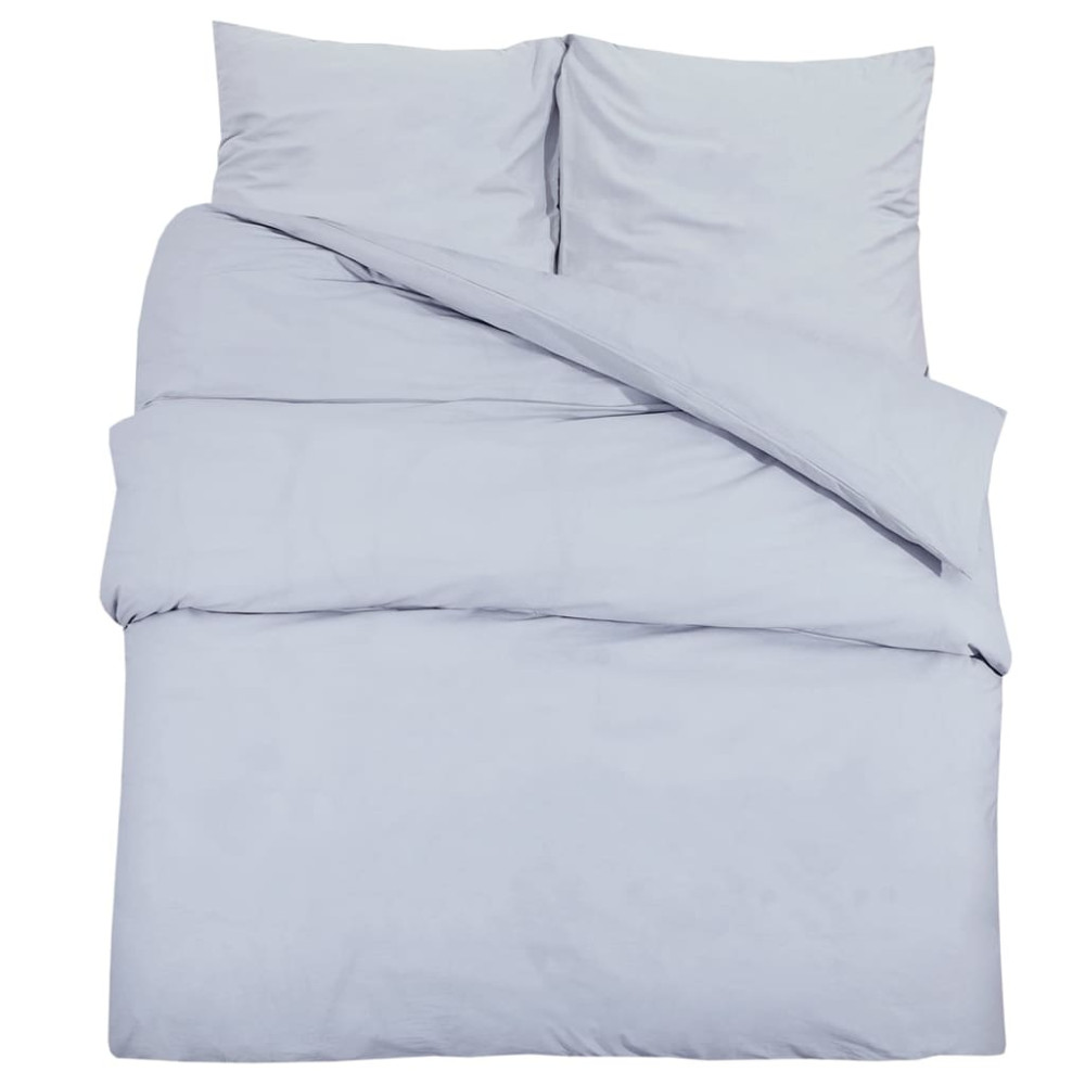Produktbild för Bäddset grå 225x220 cm bomull