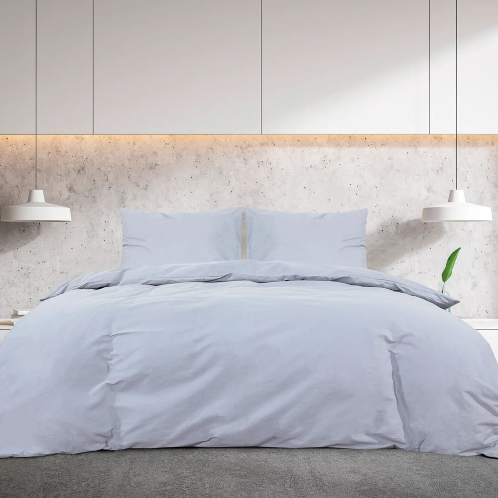 Produktbild för Bäddset grå 225x220 cm bomull