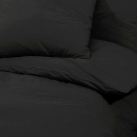 Produktbild för Bäddset svart 140x200 cm bomull