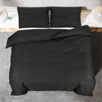 Produktbild för Bäddset svart 200x200 cm bomull