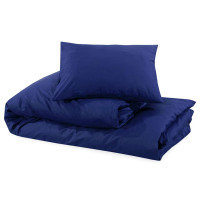Produktbild för Bäddset marinblå 200x200 cm bomull