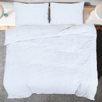 Produktbild för Bäddset vit 135x200 cm bomull