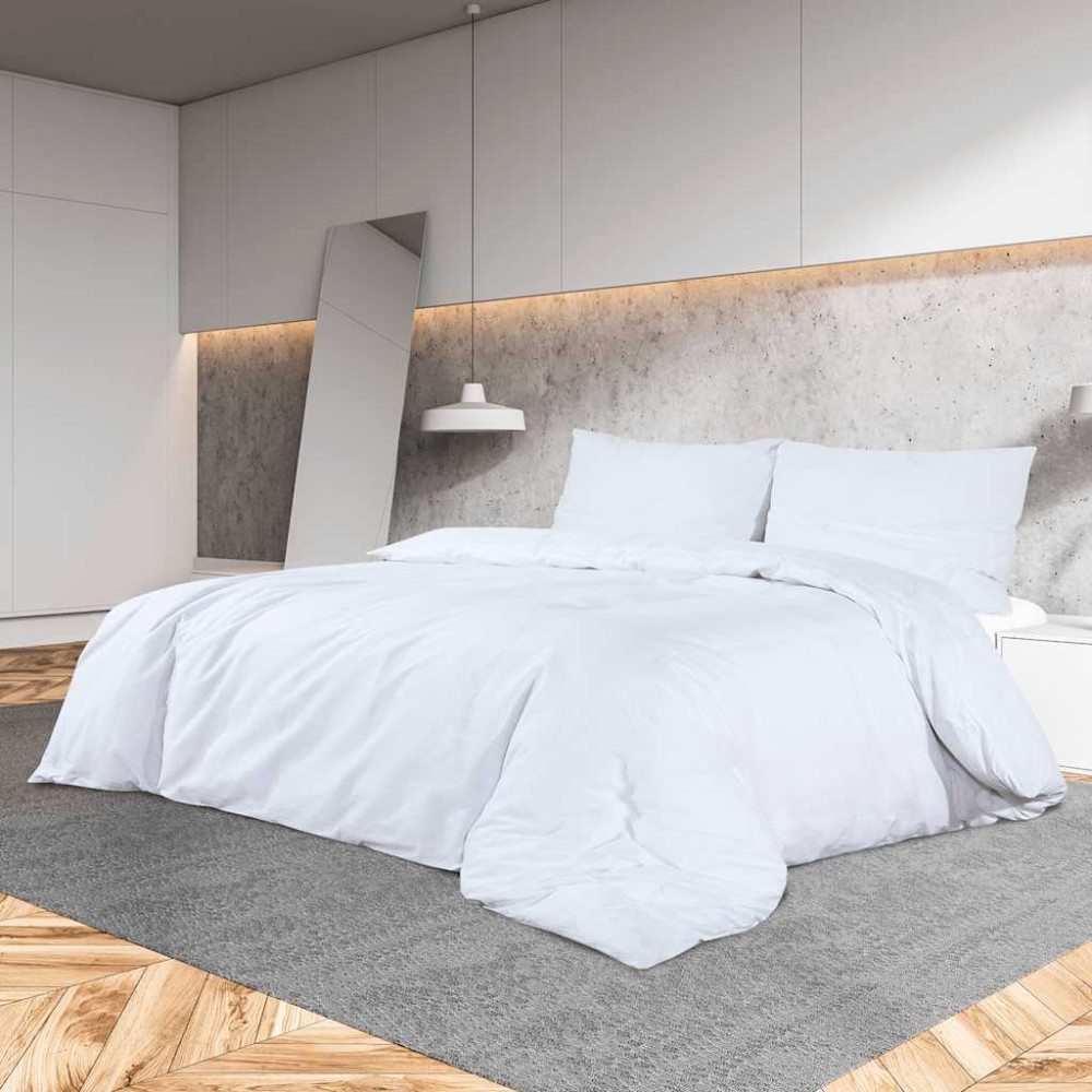 Produktbild för Bäddset vit 155x220 cm bomull