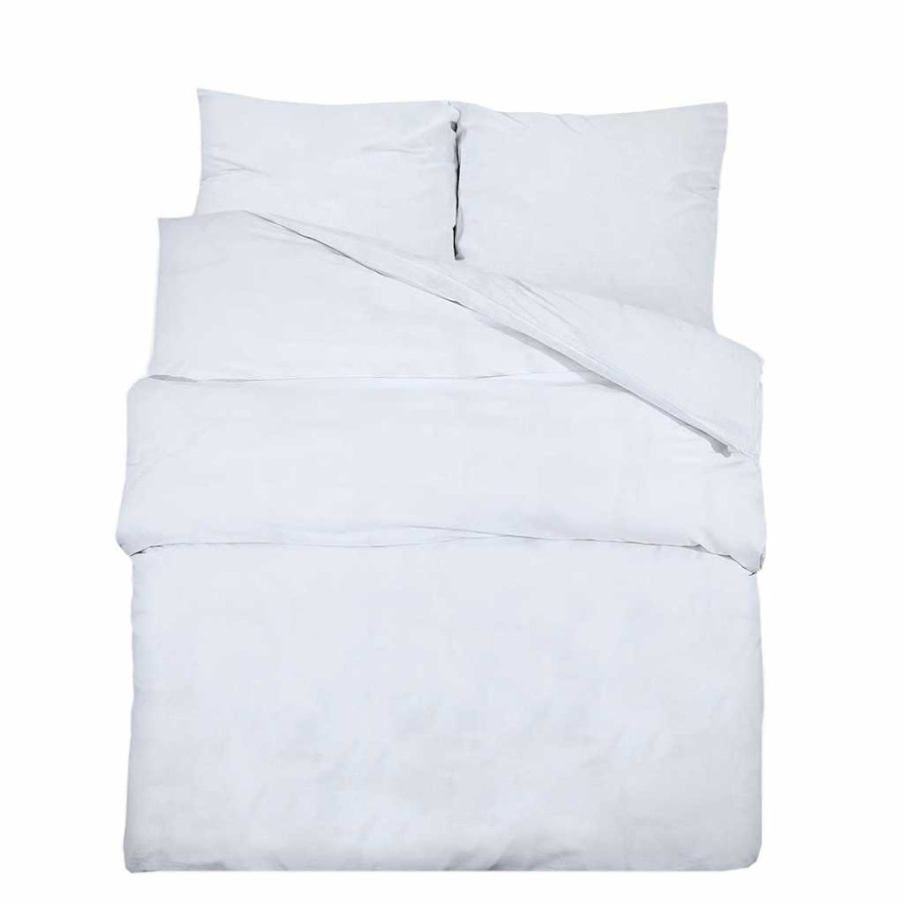 Produktbild för Bäddset vit 155x220 cm bomull