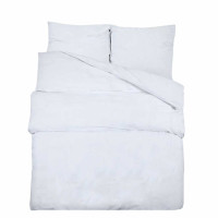 Produktbild för Bäddset vit 155x220 cm bomull