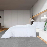 Produktbild för Bäddset vit 155x220 cm bomull