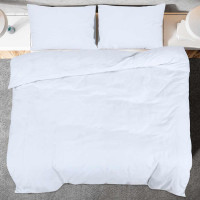 Produktbild för Bäddset vit 155x220 cm bomull