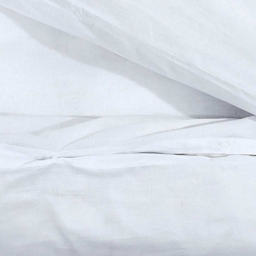 Produktbild för Bäddset vit 155x220 cm bomull