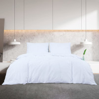 Produktbild för Bäddset vit 200x200 cm bomull