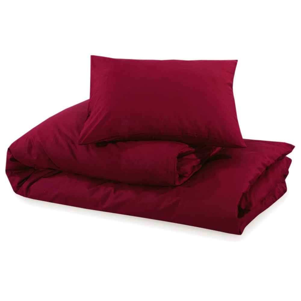 Produktbild för Bäddset vinröd 135x200 cm bomull