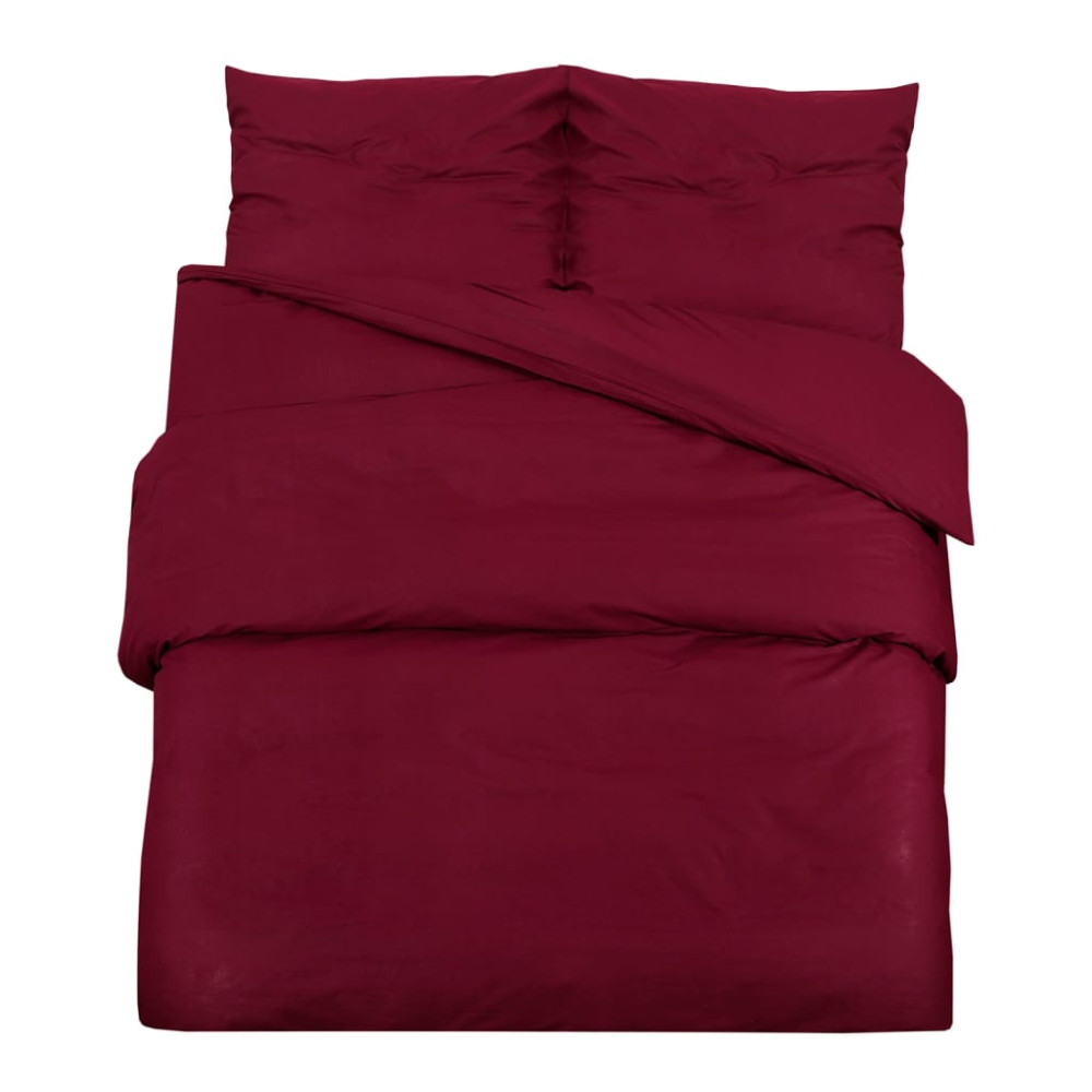 Produktbild för Bäddset vinröd 225x220 cm bomull