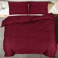 Produktbild för Bäddset vinröd 225x220 cm bomull