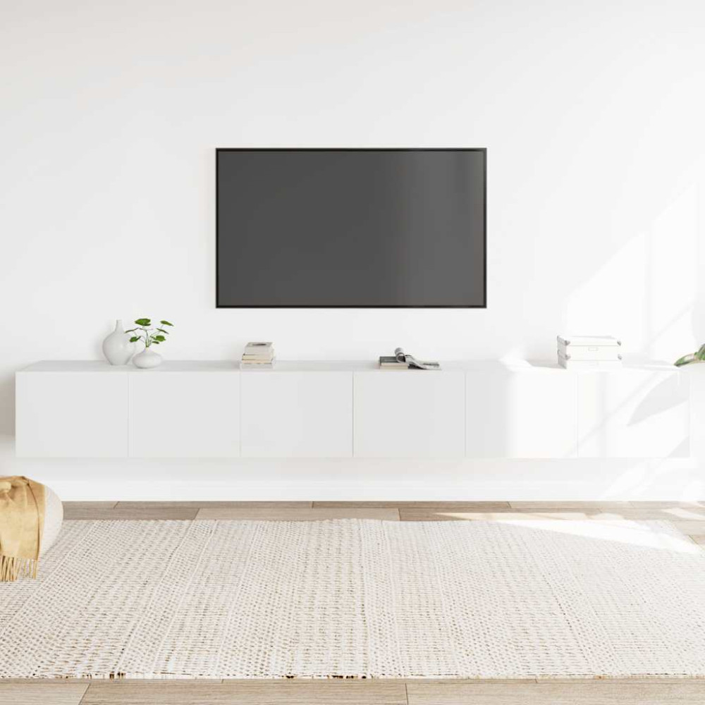 Produktbild för Tv-skåp 3 delar vit konstruerat trä