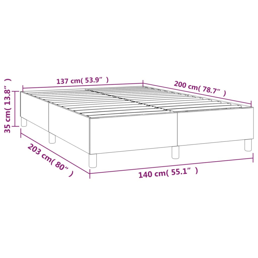 Produktbild för Boxspring-sängram svart 140x200 cm tyg