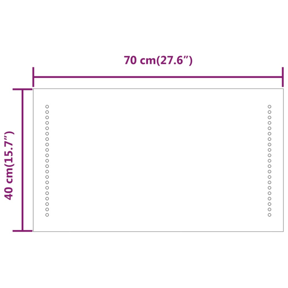 Produktbild för Badrumsspegel LED 40x70 cm