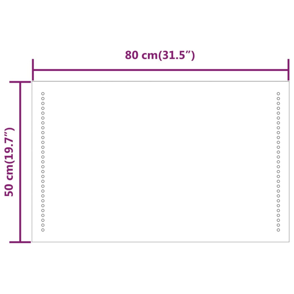Produktbild för Badrumsspegel LED 50x80 cm