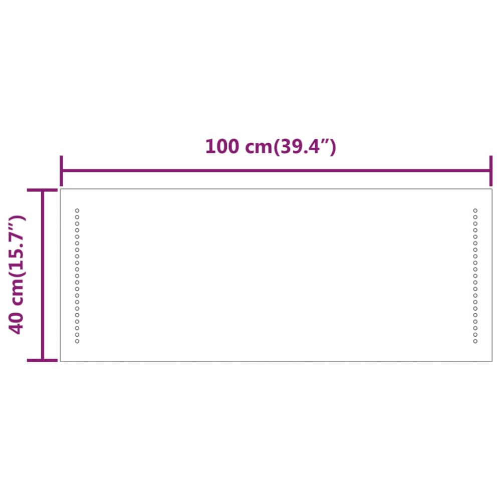 Produktbild för Badrumsspegel LED 40x100 cm