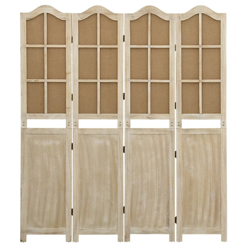 Produktbild för Rumsavdelare 4 paneler brun 140x165 cm tyg