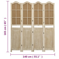 Miniatyr av produktbild för Rumsavdelare 4 paneler brun 140x165 cm tyg