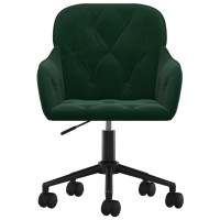 Produktbild för Snurrbar kontorsstol mörkgrön sammet