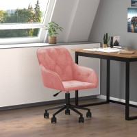 Miniatyr av produktbild för Snurrbar kontorsstol rosa sammet