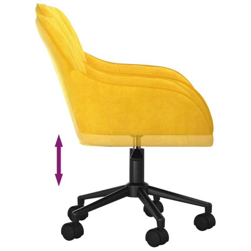 Produktbild för Snurrbar kontorsstol gul sammet