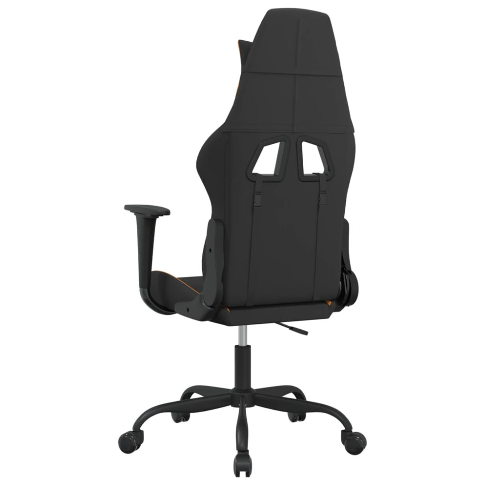 Produktbild för Gamingstol med massage svart och orange tyg