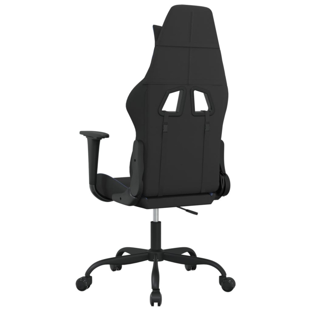 Produktbild för Gamingstol med massage svart och blå tyg