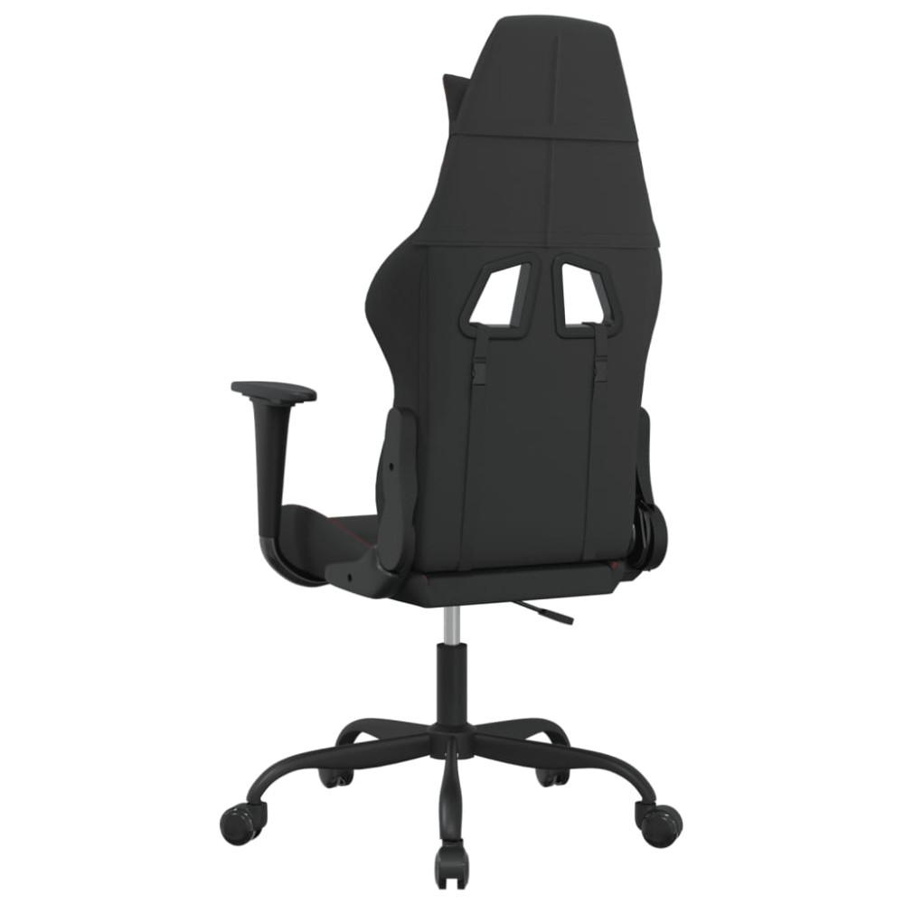 Produktbild för Gamingstol med massage svart och röd tyg