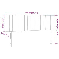 Produktbild för Huvudgavlar 2 st svart 72x5x78/88 cm tyg