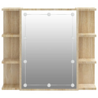 Produktbild för Spegelskåp med LED sonoma-ek 70x16,5x60 cm
