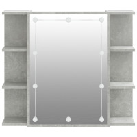 Produktbild för Spegelskåp med LED betonggrå 70x16,5x60 cm