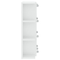 Produktbild för Spegelskåp med LED vit högglans 70x16,5x60 cm