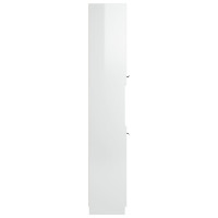 Produktbild för Badrumsskåp vit högglans 32x34x188,5 cm konstruerat trä