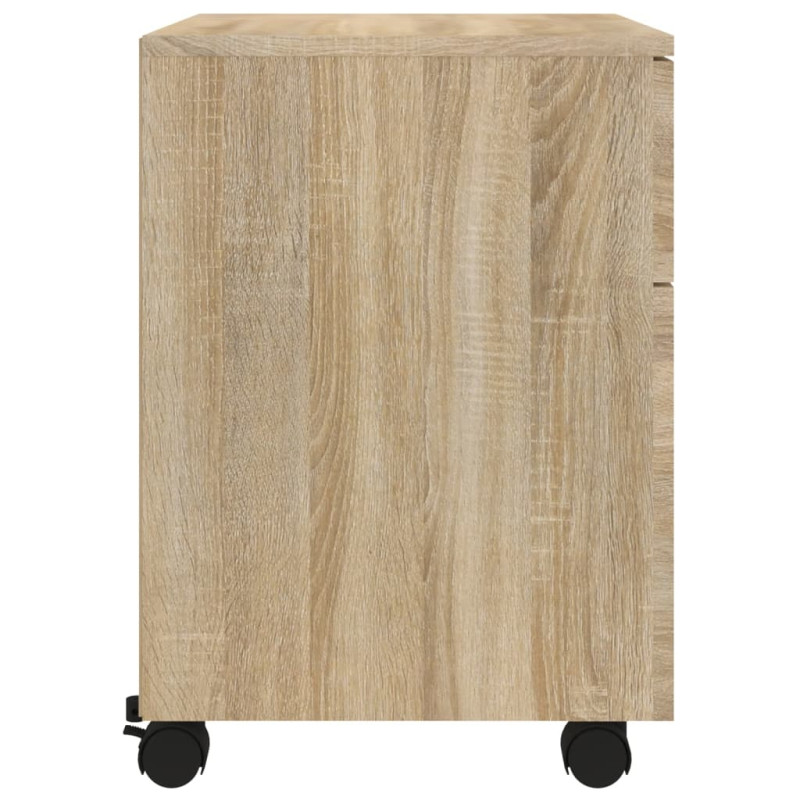 Produktbild för Dokumentskåp med hjul sonoma-ek 45x38x54 cm konstruerat trä