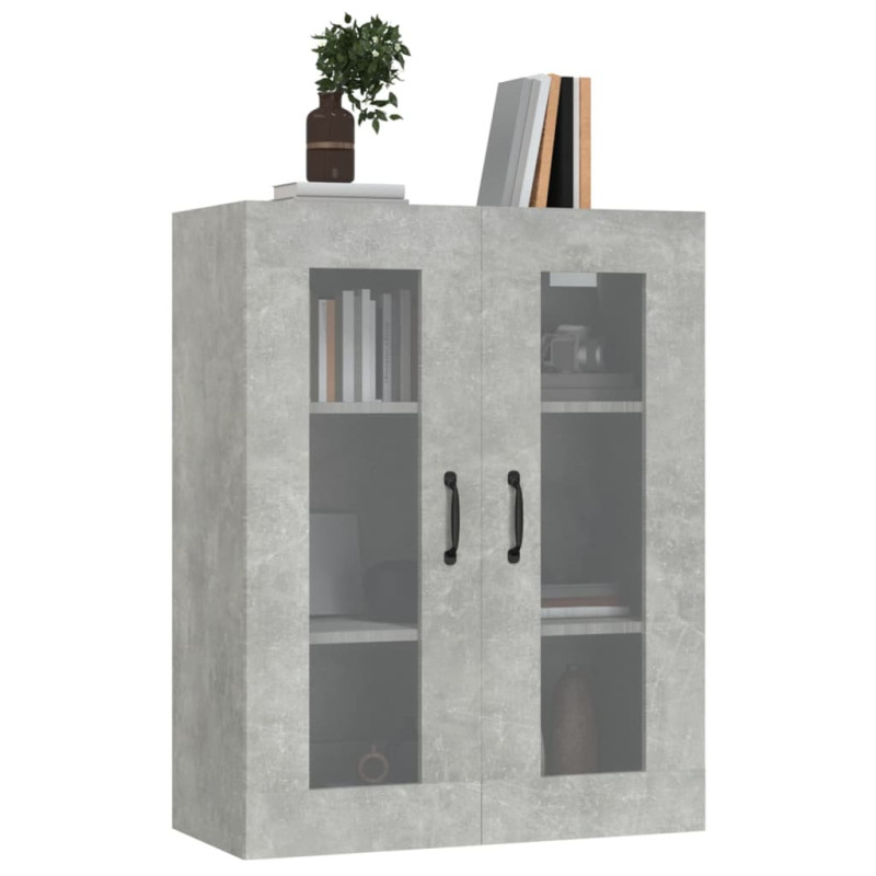 Produktbild för Väggskåp betonggrå 69,5x34x90 cm