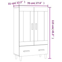 Produktbild för Skåp Sonoma-ek 70x31x115 cm konstruerat trä