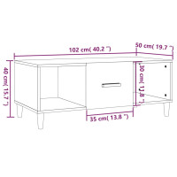 Produktbild för Soffbord svart 102x50x40 cm konstruerat trä