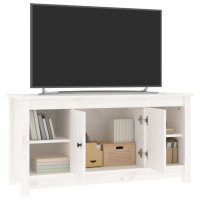 Miniatyr av produktbild för Tv-bänk vit 103x36,5x52 cm massiv furu