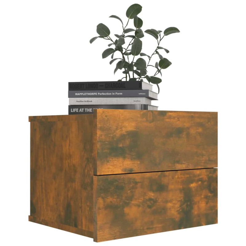 Produktbild för Sängbord rökfärgad ek 40x30x30 cm konstruerat trä