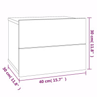 Miniatyr av produktbild för Sängbord rökfärgad ek 40x30x30 cm konstruerat trä