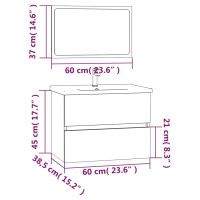 Miniatyr av produktbild för Badrumsmöbler set 2 delar grå sonoma konstruerat trä