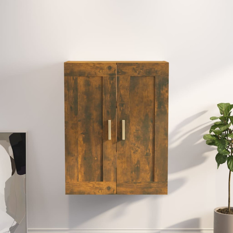 Produktbild för Väggskåp rökfärgad ek 69,5x32,5x90 cm konstruerat trä