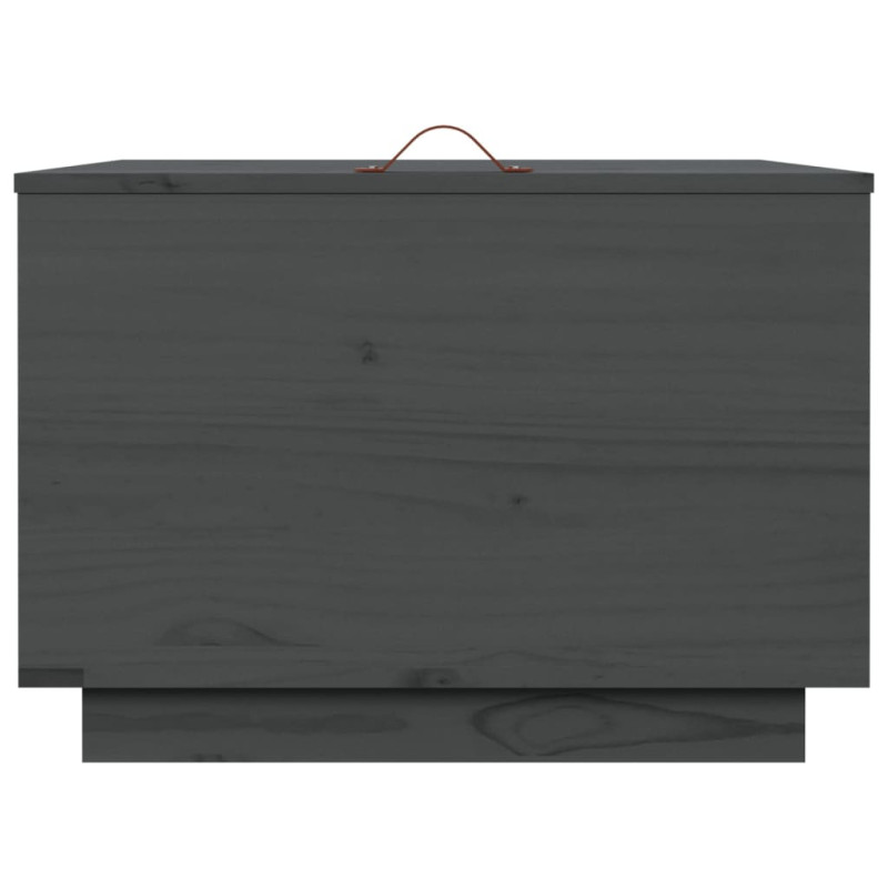 Produktbild för Förvaringslådor med lock 3 st grå massiv furu