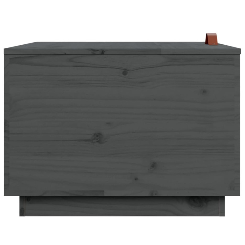Produktbild för Förvaringslådor med lock 3 st grå massiv furu