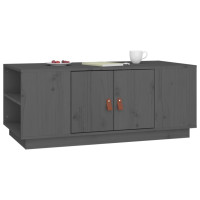 Produktbild för Soffbord grå 100x50x41 cm massiv furu