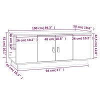 Produktbild för Soffbord svart 100x50x41 cm massiv furu