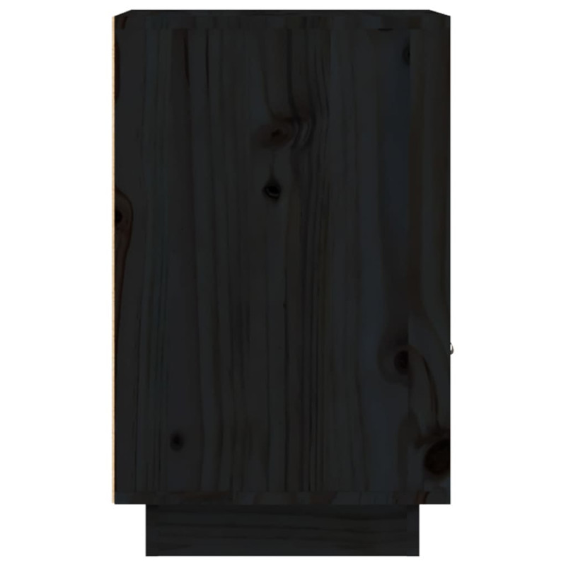 Produktbild för Sängbord svart 40x34x55 cm massiv furu