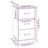 Produktbild för Sängbord 2 st honungsbrun 40x40x75 cm massiv furu