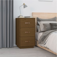 Produktbild för Sängbord 2 st honungsbrun 40x40x75 cm massiv furu